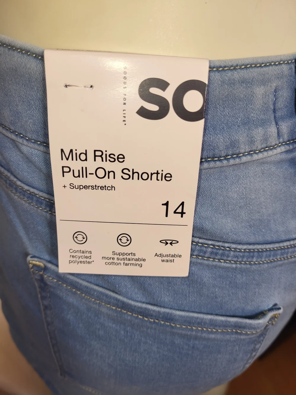SO Girl's 14 Light Blue Denim Jean Shorts - Picture 4 of 6